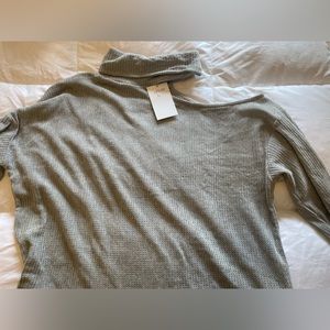 Ladies Grey Keyhole sweater